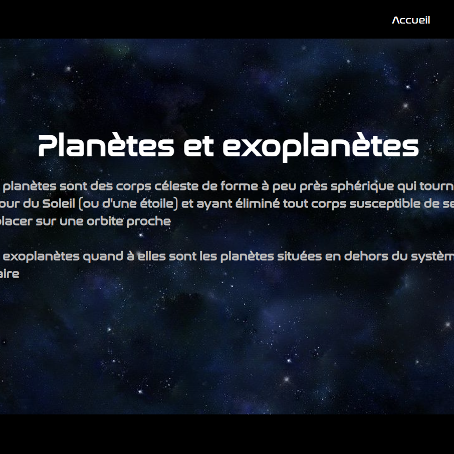 screenshot du site web